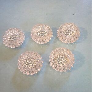 Set of 5 Clear EAPG Hobnail Dewdrop Glass Salt Cellars #498